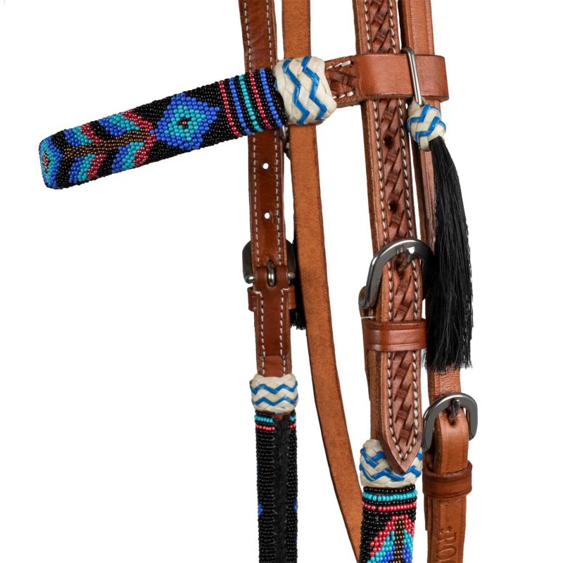 Pool's Equitazione Testiera Western con decorazioni Navajo