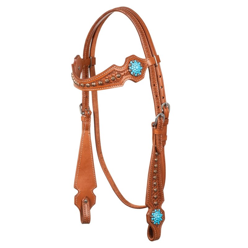 Pool's Equitazione Briglia Western con pietre blu