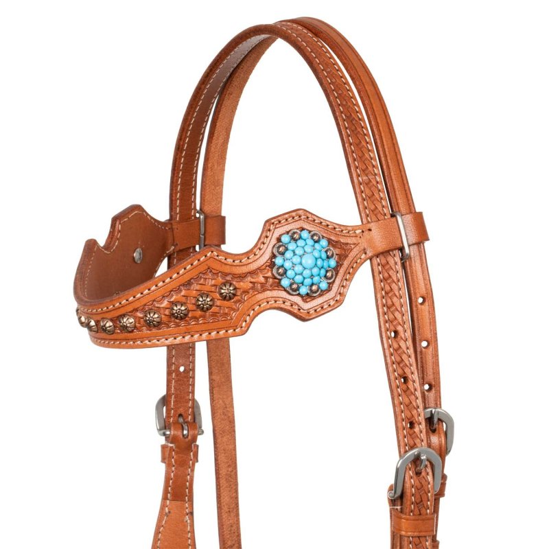 Pool's Equitazione Briglia Western con pietre blu