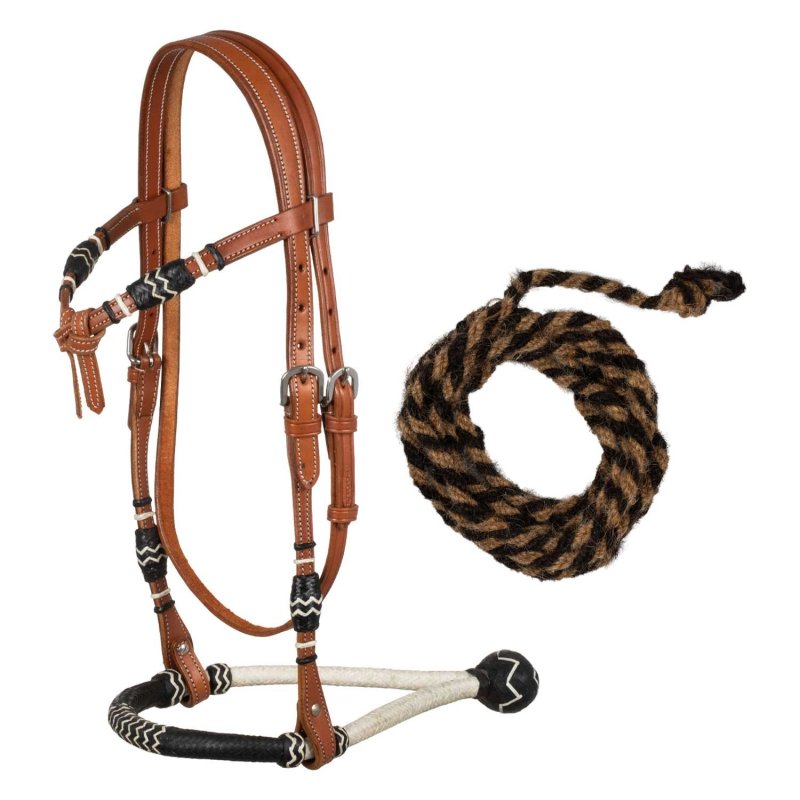 Pool's Equitazione Set bosal bicolore con redini in crine