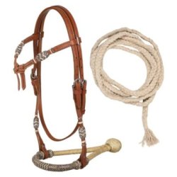 Pool's Equitazione Bosal set in Rawhide con redini mecate in cotone
