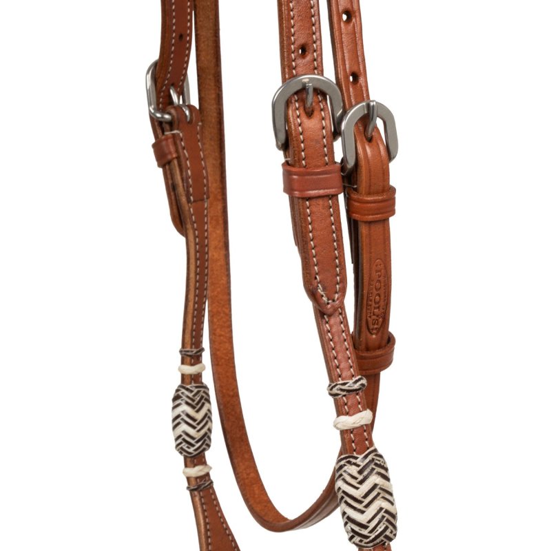 Pool's Equitazione Bosal set in Rawhide con redini mecate in cotone