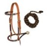 Pool's Equitazione Bosal set con perle bordo' e redini mecate in crine