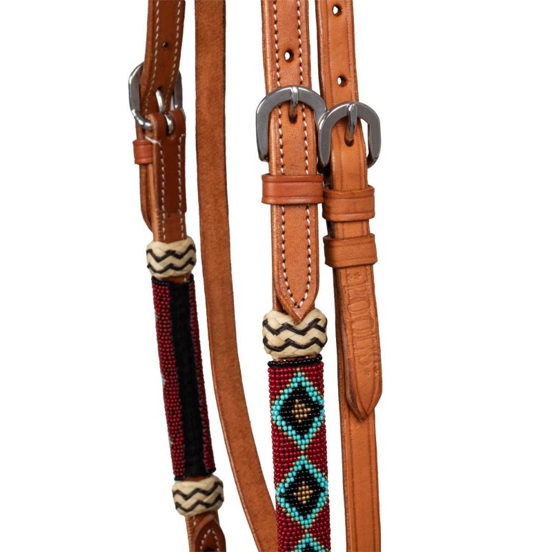 Pool's Equitazione Bosal set con perle bordo' e redini mecate in crine