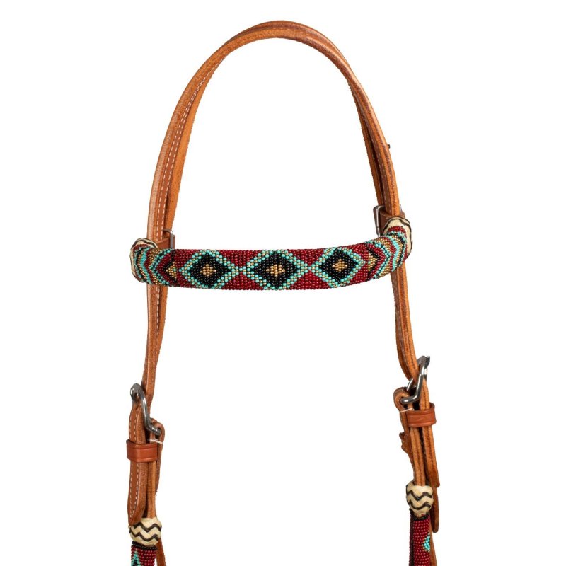 Pool's Equitazione Bosal set con perle bordo' e redini mecate in crine