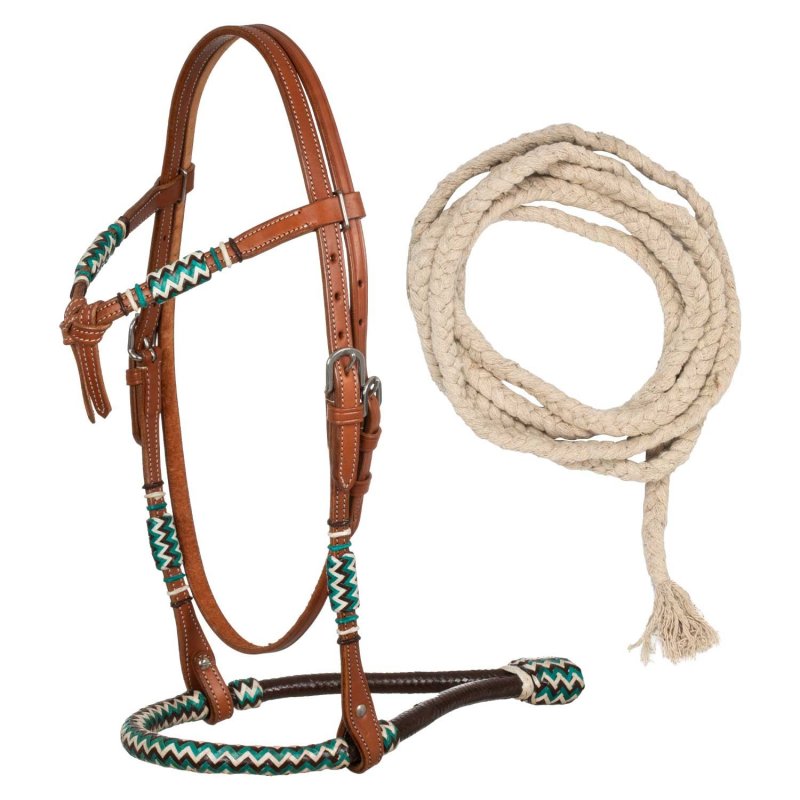 Pool's Equitazione Bosal con redini mecate in cotone