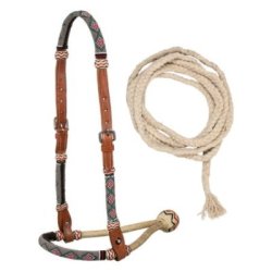 Pool's Equitazione Bosal set con perle sabbia e redini mecate in cotone