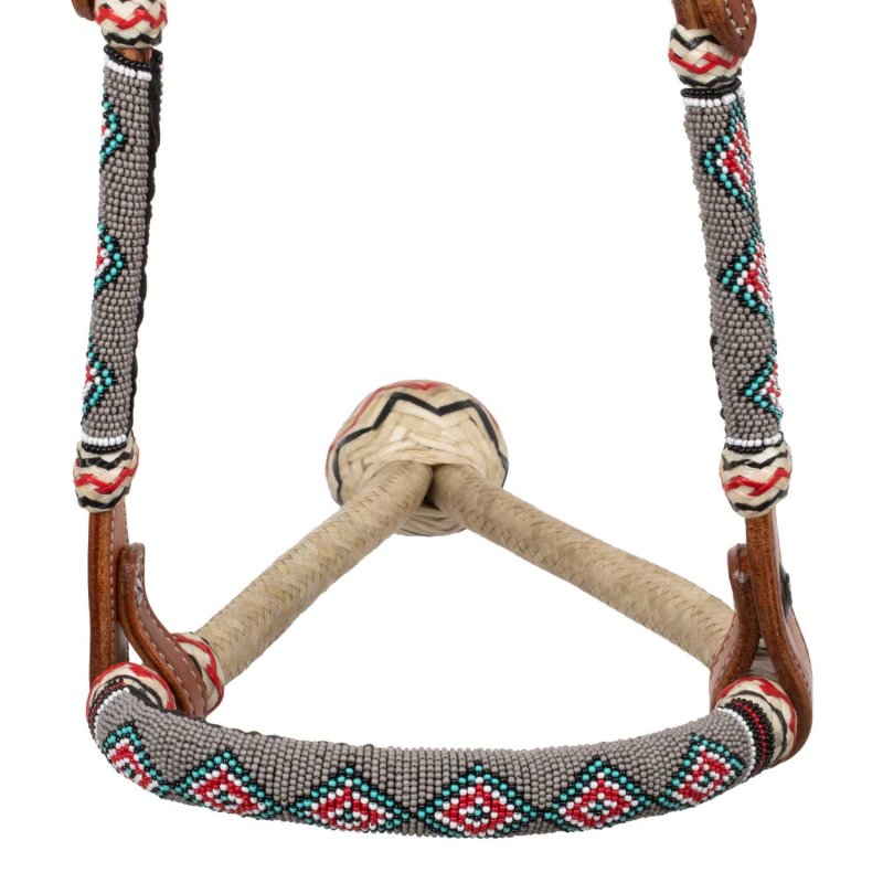 Pool's Equitazione Bosal set con perle sabbia e redini mecate in cotone