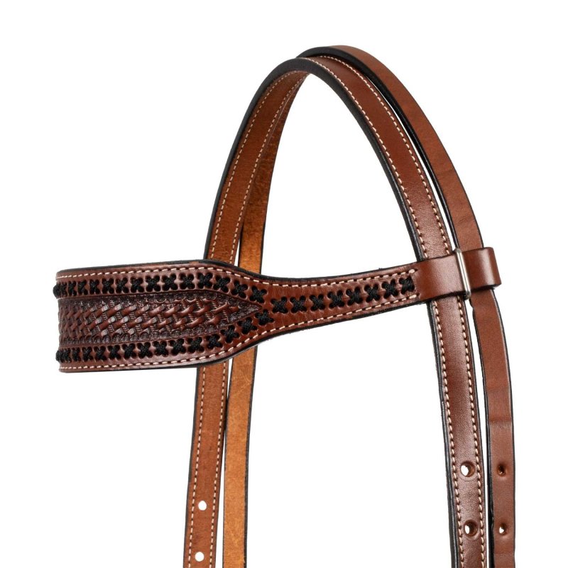 Pool's Equitazione Testiera Western con frontalino largo