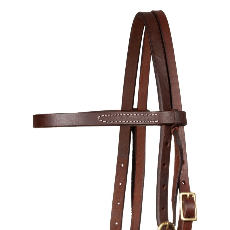 Pool's Equitazione Briglia Western in cuoio con frontalino dritto