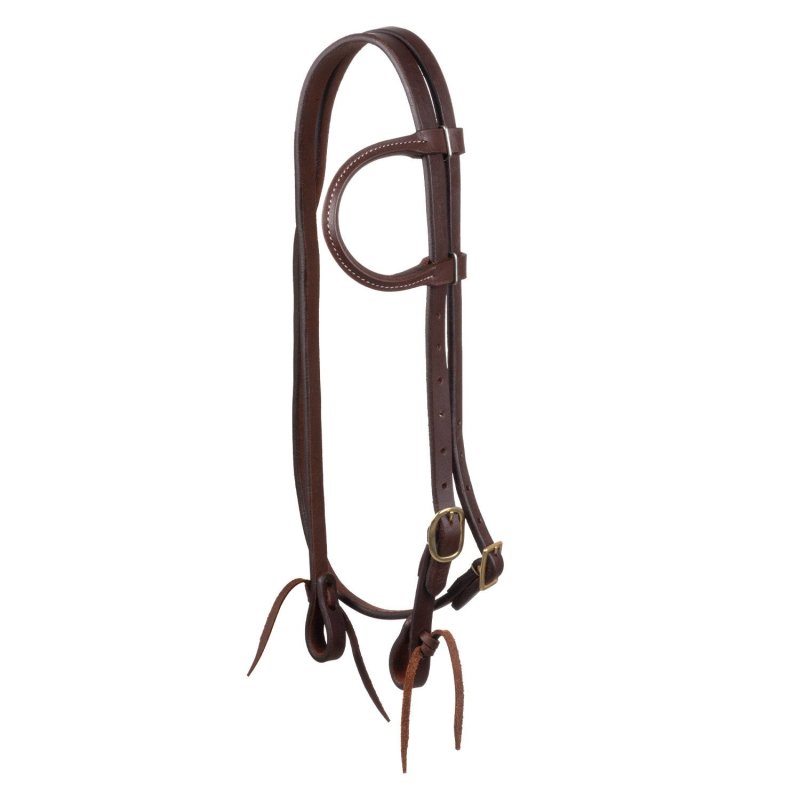 Pool's Equitazione Briglia Western monorecchio con sottogola (ottone)