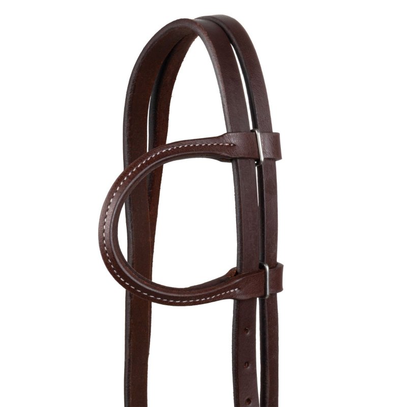 Pool's Equitazione Briglia Western monorecchio con sottogola (ottone)