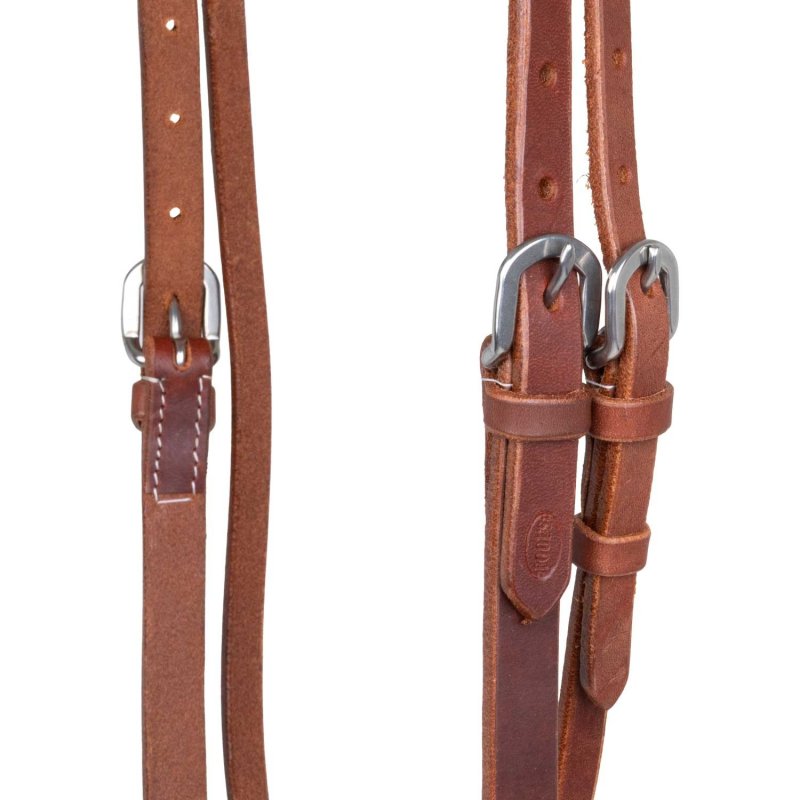 Pool's Equitazione Testiera con frontalino a V in cuoio argentino Harness