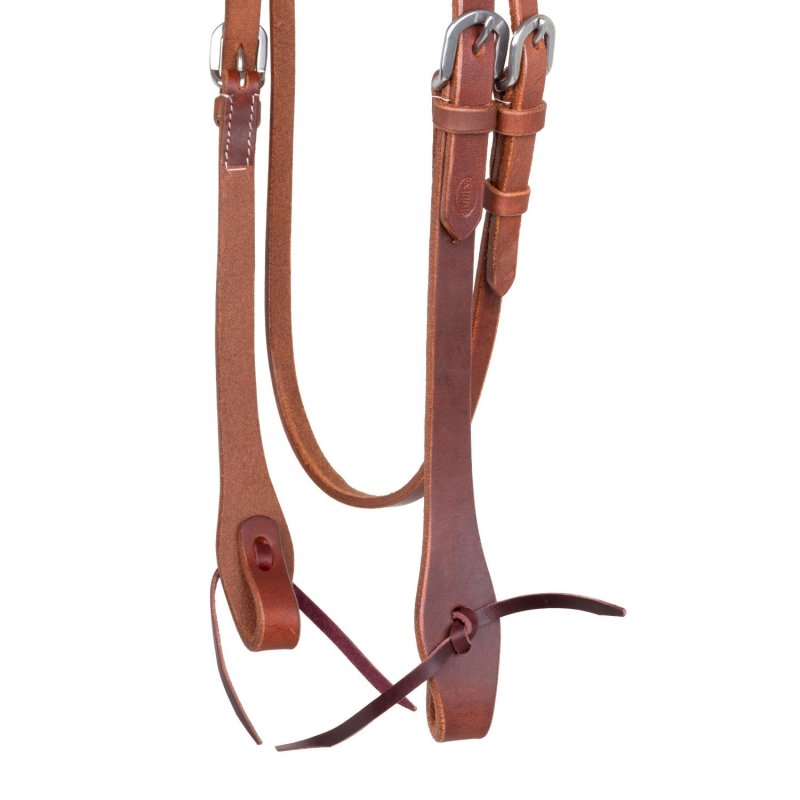 Pool's Equitazione Testiera con frontalino a V in cuoio argentino Harness