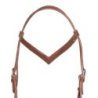 Pool's Equitazione Testiera con frontalino a V in cuoio argentino Harness