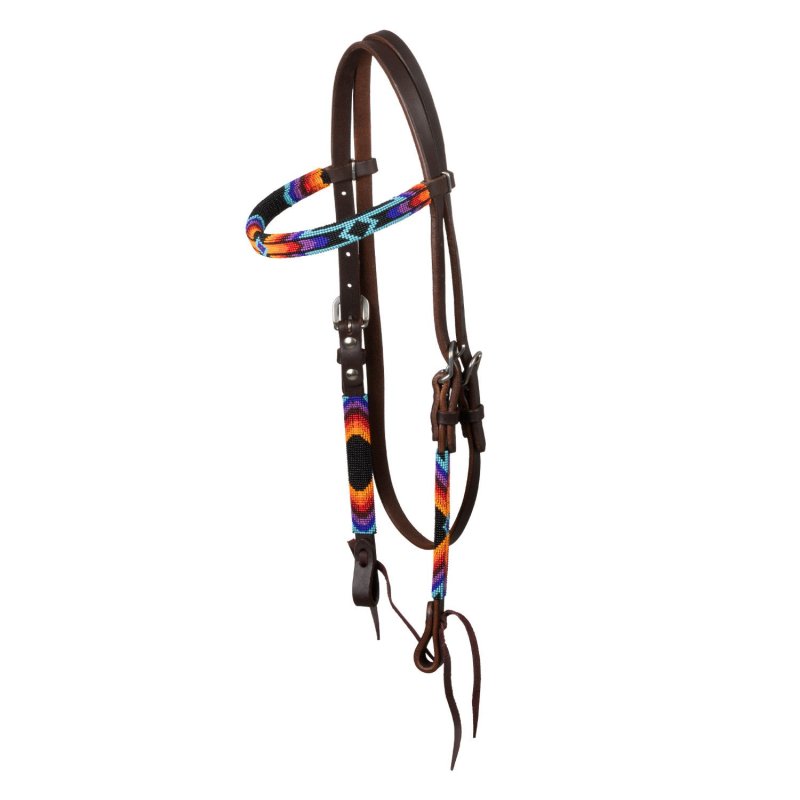 Pool's Equitazione Testiera Western oliata con frontalino e perline