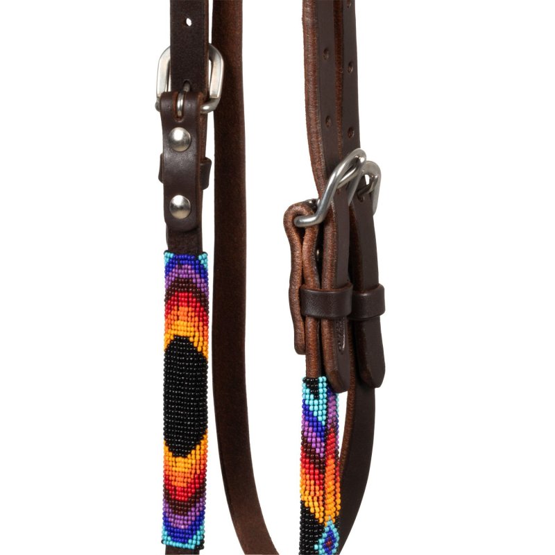 Pool's Equitazione Testiera Western oliata con frontalino e perline