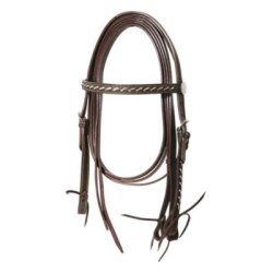 Lakota Saddlery Testiera con frontalino dritto Silver Wire con redini