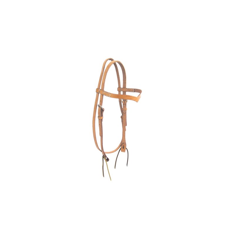 Lakota Saddlery Testiera con frontalino a V cuoio ingrassato