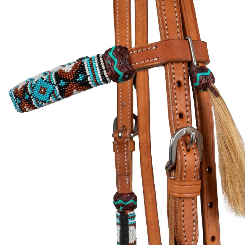 Pool's Equitazione Testiera Western con perle Navajo