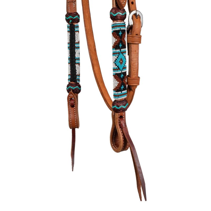 Pool's Equitazione Testiera Western con perle Navajo