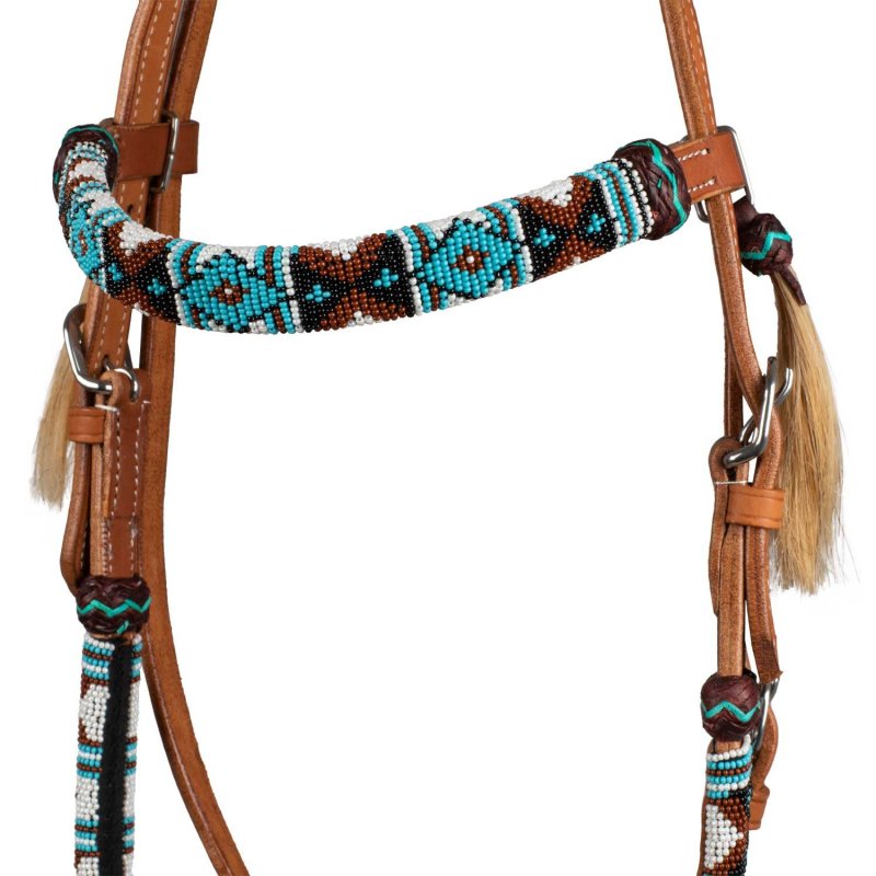 Pool's Equitazione Testiera Western con perle Navajo